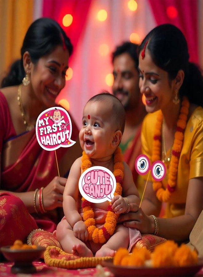 Wobbox Mundan Ceremony Decoration- My First Hair Cut Decoration Photo Booth Props For Photoshoot, Stylish Mundan Ceremony Banner for an Unforgettable Experience With 20 Pcs Balloon Set-(FP5989) - Image 5